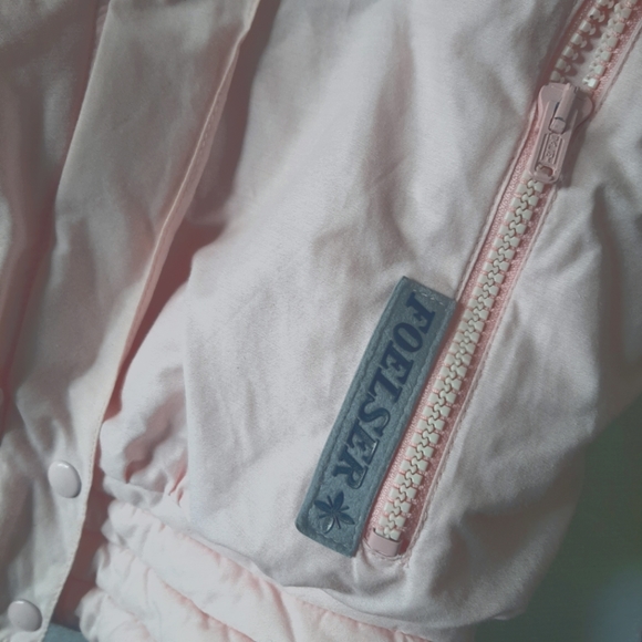 VTG Pastel Pink Puffy Jacket Ski Winter Quilted 38 - Picture 11 of 13